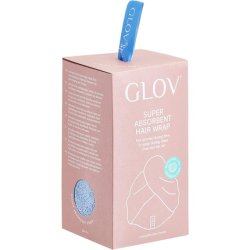 GLOV Hair Turban Towel Microfiber Quick Dry Hair Twist Turban with Buttons Hair Drying Towel Universal Size Blue