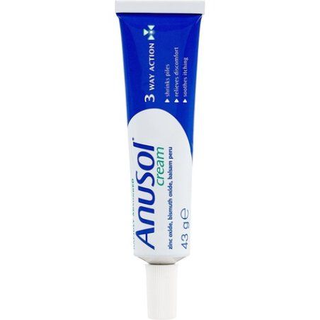 Anusol Cream Haemorrhoids Treatment Shrinks Piles Relieves Discomfort and Soothes Itching 43g