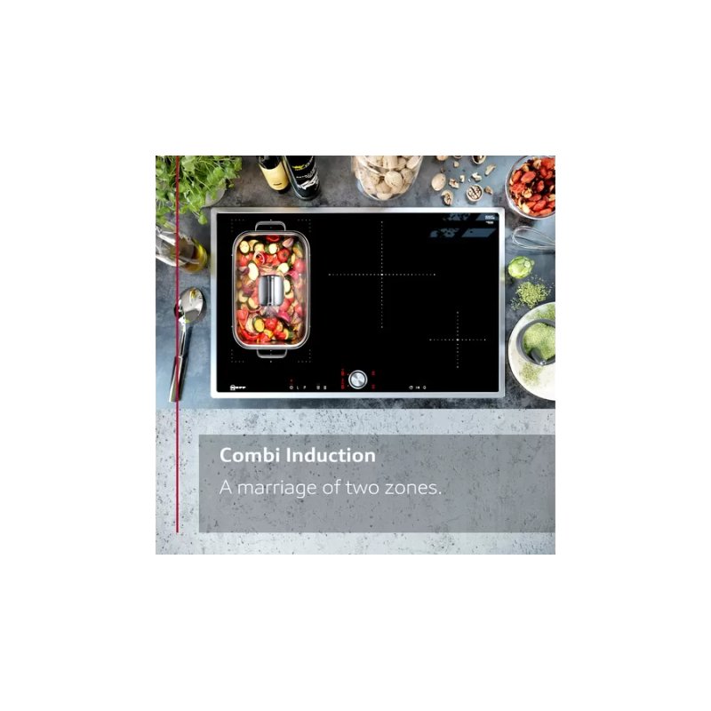 Neff T58FHW1L0 hob Black Built-in 80 cm Zone induction hob 5 zone(s)