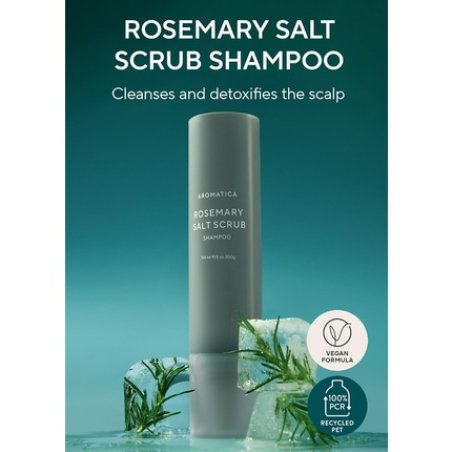 Aromatica Rosemary Salt Scrub Shampoo for Hair Loss and Scalp Detox