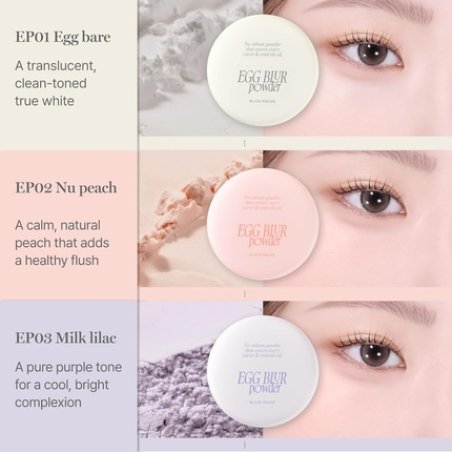 Black Rouge Egg Blur Powder Ep02 Nu Peach Loose Face Powder Korean Makeup