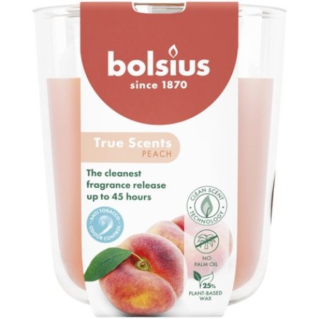Bolsius Fragrance Glass 97/85 True Scents Peach - A Delightful Scented Candle For Your Home
