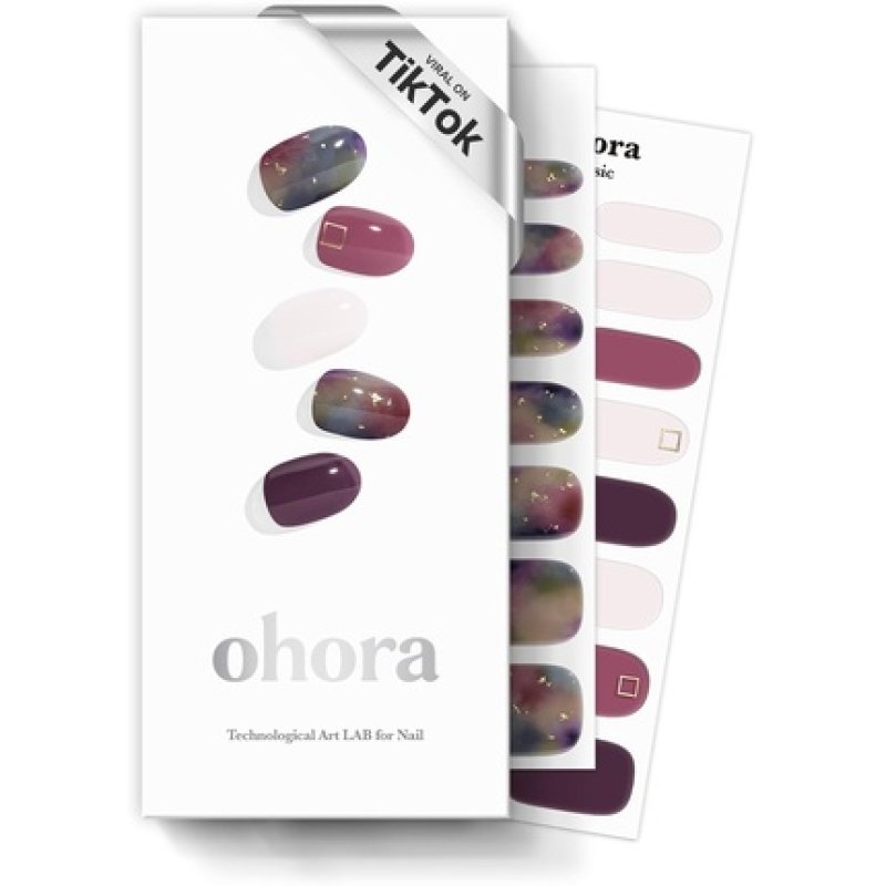 Ohora Semi-Cured Gel Nail Strips Tie-Dye - Works with Any Nail Lamp