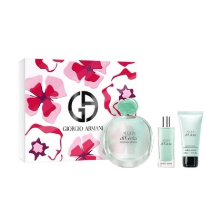 Giorgio Armani Acqua Di Gioia Eau De Parfum Spray Set 100ml Spray 50ml Body Lotion 15ml Miniature Spray