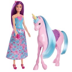 Barbie – Poupée Princesse et Licorne