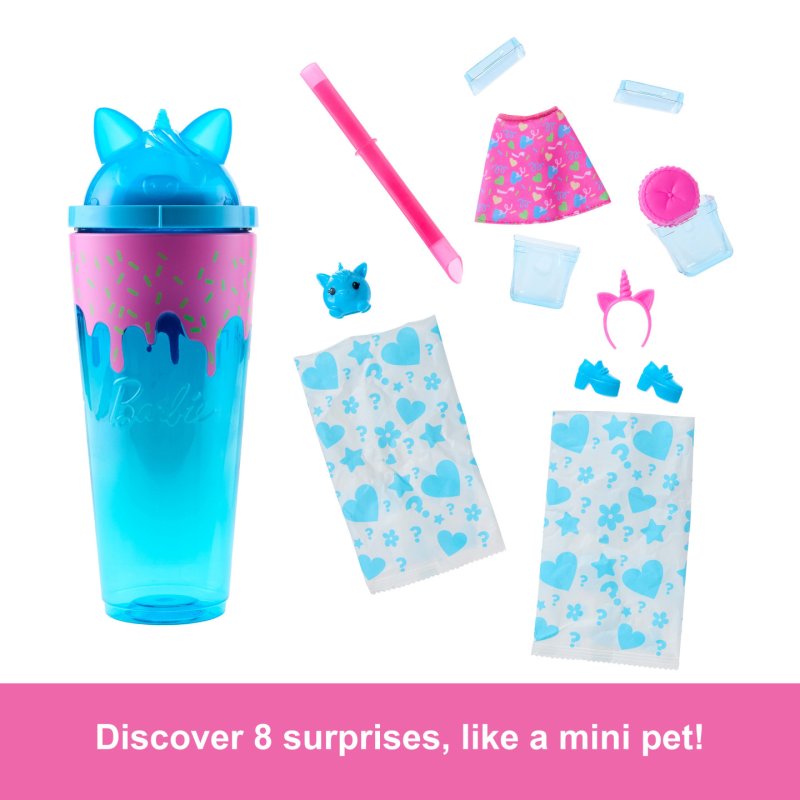 Barbie Pop Reveal Shakes Series Doll & Accessories Set, Scented Sweet Unicorn Fashion Doll