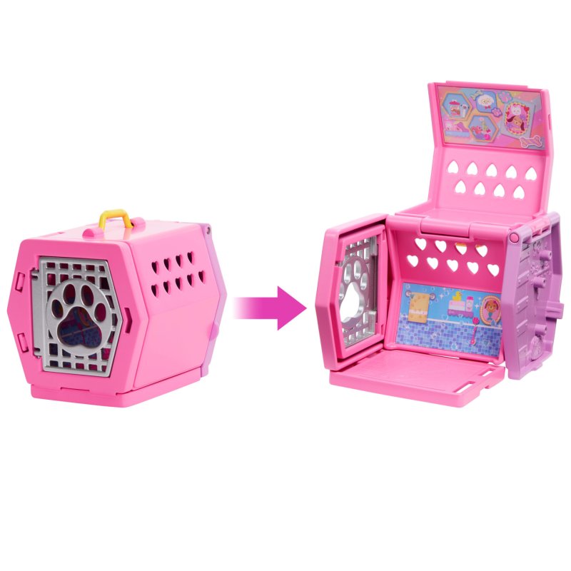 Barbie Chelsea Puppy Carrier Playset, Small Doll and Dog Carrier with Puppy Accessories