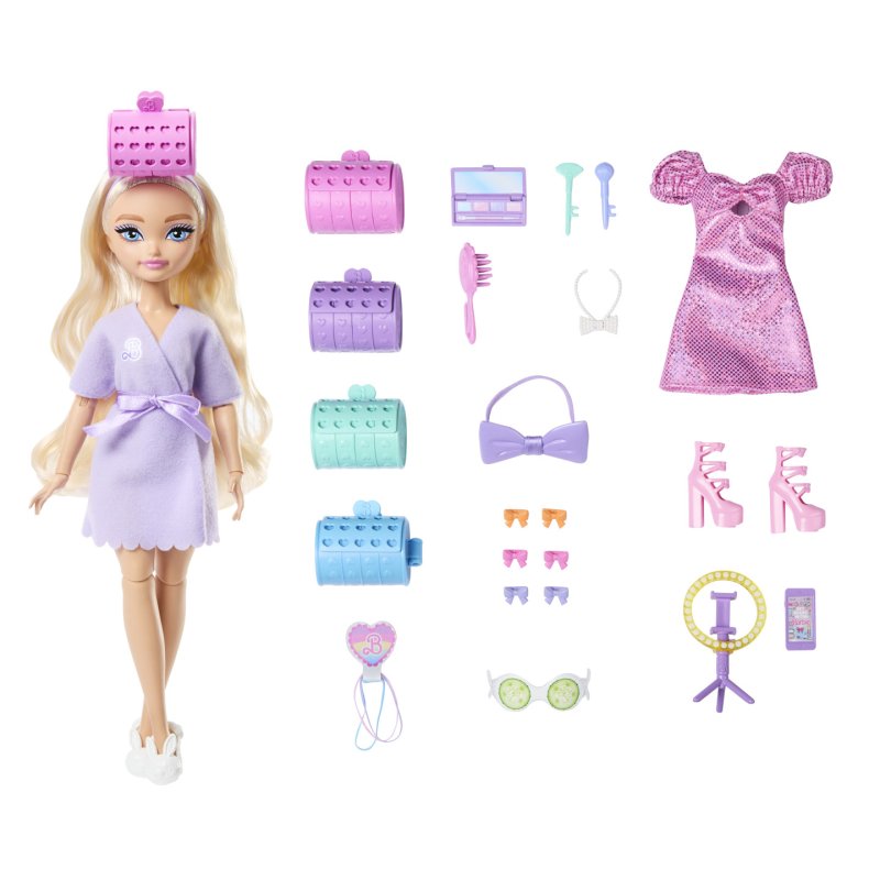Barbie Dream GET READY WITH “Malibu” Fashion Doll with Surprise Accessories and 15 Looks