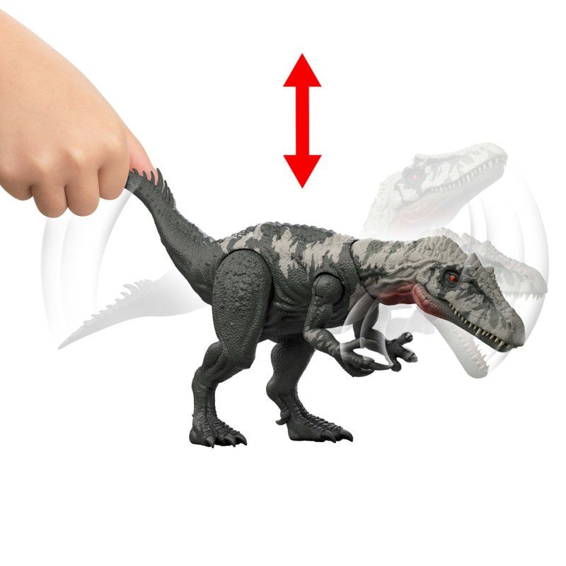 Jurassic World Gigantic Thrashers Dinosaur Figure Toy, 2 Attacks & Evolve Feature