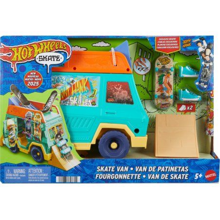 Hot Wheels Skate Tony Hawk Skate Van Playset with Exclusive Fingerboard & Removable Skate Shoes