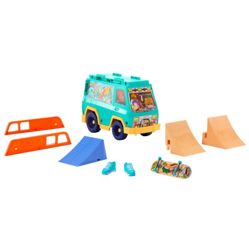 Hot Wheels Skate Tony Hawk Skate Van Playset with Exclusive Fingerboard & Removable Skate Shoes