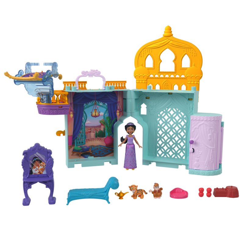 Disney Princess Jasmine Stacking Castle Doll House with Small Doll, Inspired by Disney Movie Aladdin
