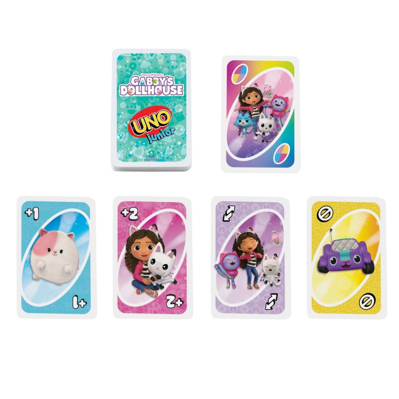 Games UNO Junior Gabby’s Dollhouse Card Game for Kids, Parents & Family Nights