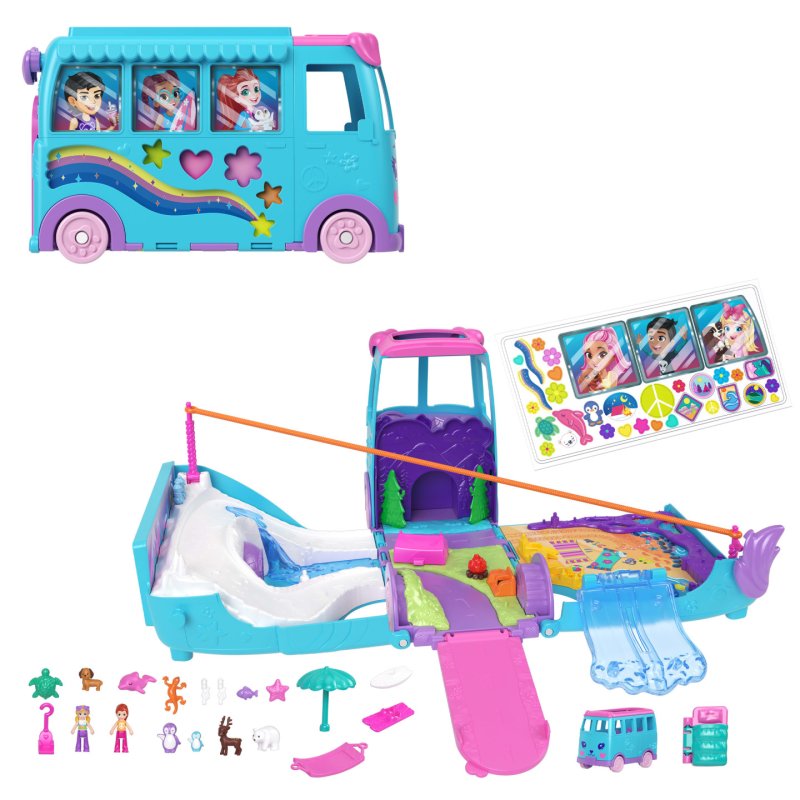 Polly Pocket – Coffret VAN TRANSFORMABLE DES ANIMAUX
