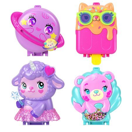 Polly Pocket Core Compact Playsets with Doll, Pet, & Accessories, Travel Toys with Surprise Reveals