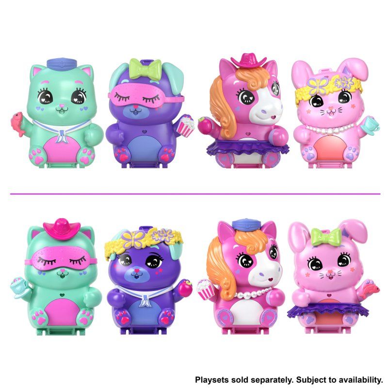 Polly Pocket Core Compact Playsets with Doll, Pet, & Accessories, Travel Toys with Surprise Reveals