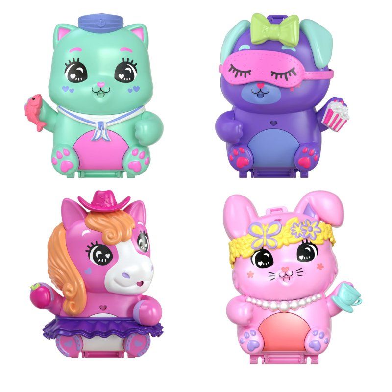 Polly Pocket Core Compact Playsets with Doll, Pet, & Accessories, Travel Toys with Surprise Reveals