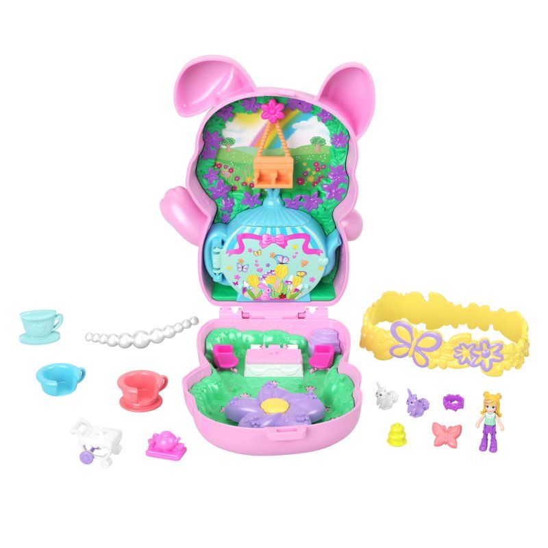 Polly Pocket Core Compact Playsets with Doll, Pet, & Accessories, Travel Toys with Surprise Reveals