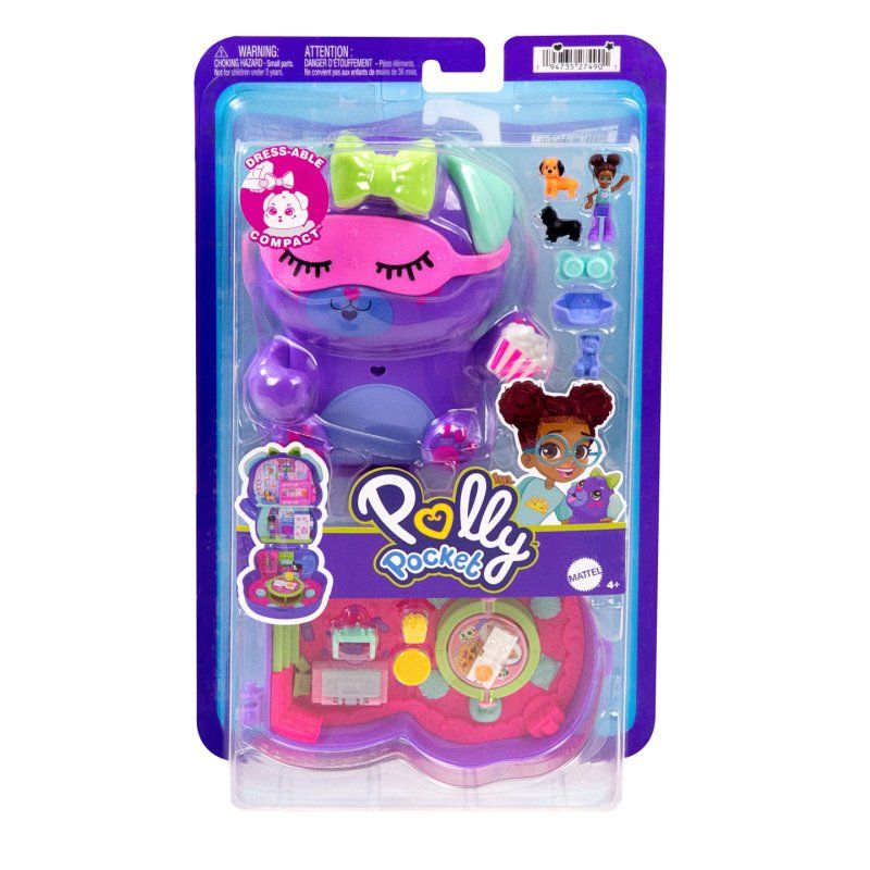 Polly Pocket Core Compact Playsets with Doll, Pet, & Accessories, Travel Toys with Surprise Reveals