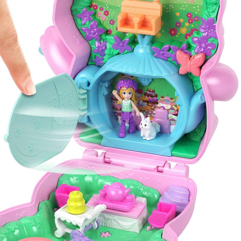 Polly Pocket Core Compact Playsets with Doll, Pet, & Accessories, Travel Toys with Surprise Reveals