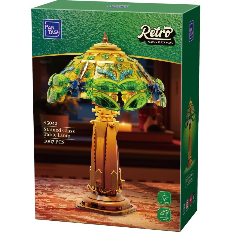 PANTASY - Stained Glass Table Lamp - Bloc de Construction 1067 pcs