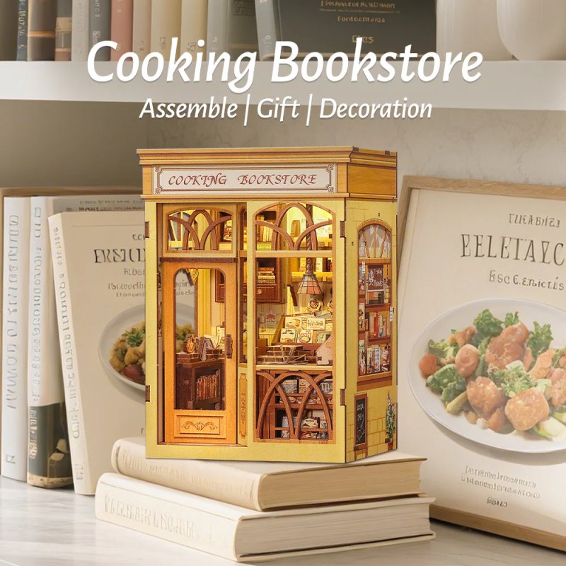 BOOK NOOK KIT - DIY- Librairie Culinaire - 156pc Eclairage LED