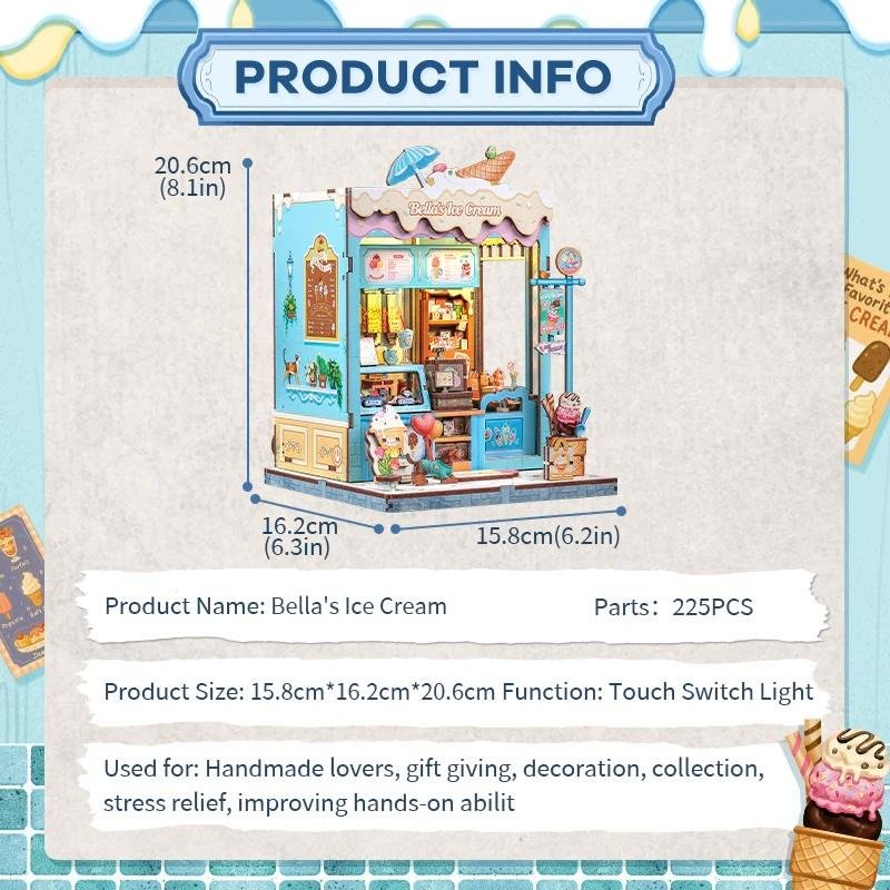 MINIATURE HOUSE - DIY- Glacier Bella - 225pc Eclairage LED