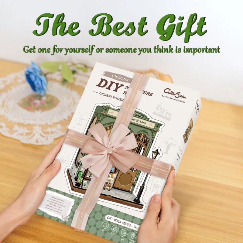 MINIATURE HOUSE - DIY- Galerie Librairie - 246pc Eclairage LED