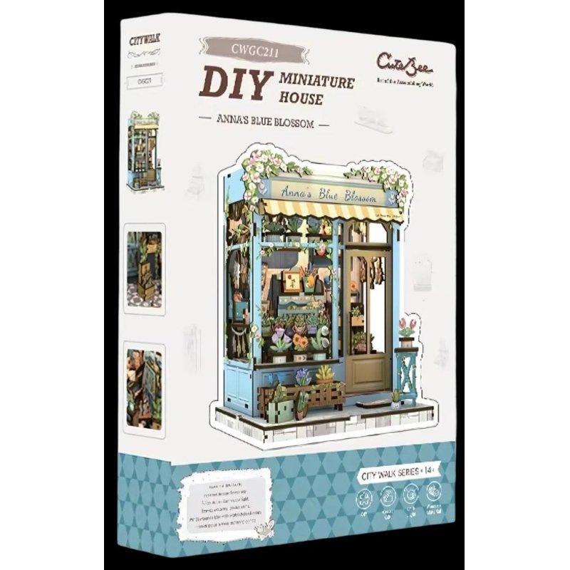 MINIATURE HOUSE - DIY- La Fleur Bleue d'Anna - 255pc Eclairage LED