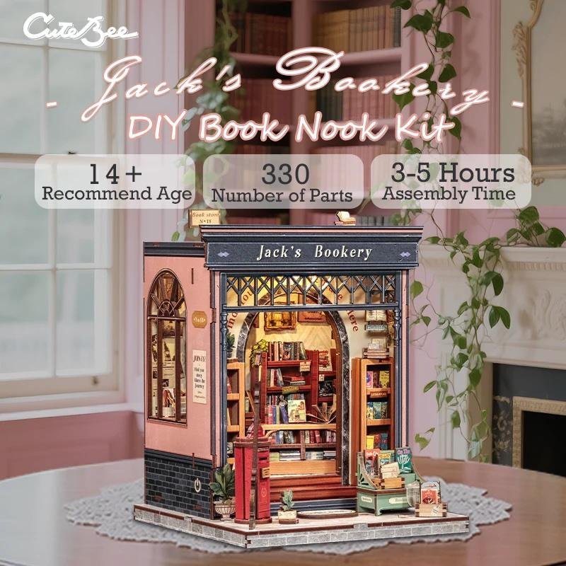 MINIATURE HOUSE - DIY- La Librairie de Jack - 330pc Eclairage LED