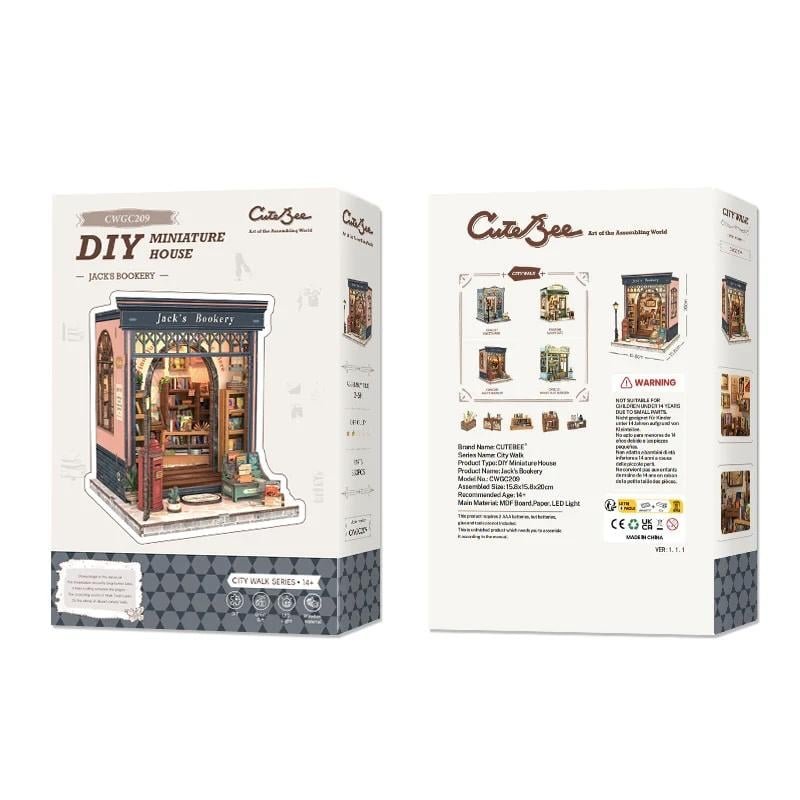 MINIATURE HOUSE - DIY- La Librairie de Jack - 330pc Eclairage LED