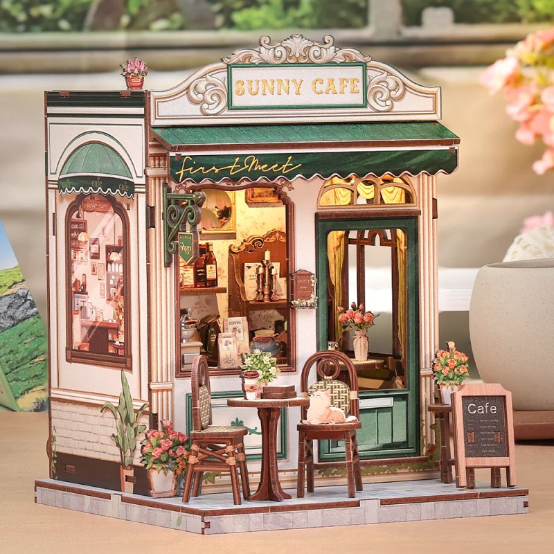 MINIATURE HOUSE - DIY- Café Sunny - 233pc Eclairage LED