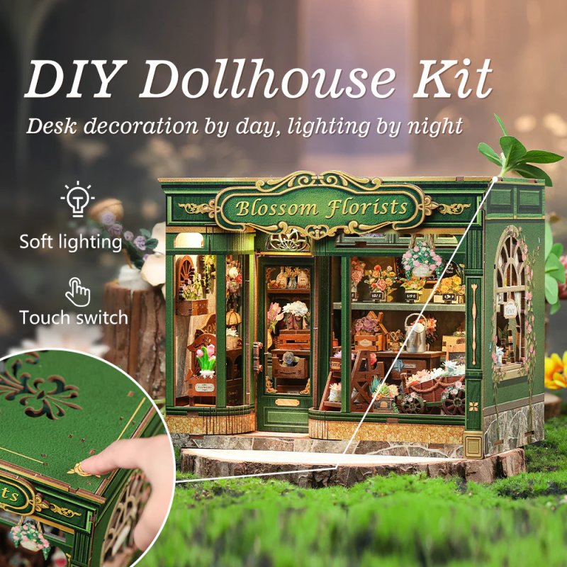 MINIATURE HOUSE - DIY - Fleuriste - 265pc Eclairage LED