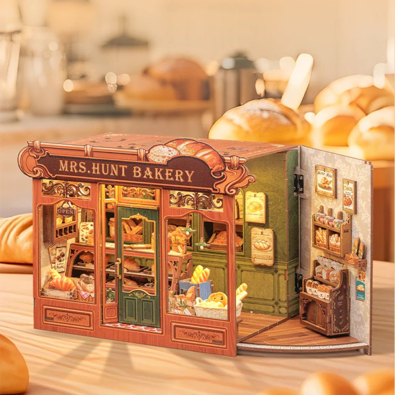 MINIATURE HOUSE - DIY - Boulangerie de Mrs. Hunt - 216pc Eclairage LED