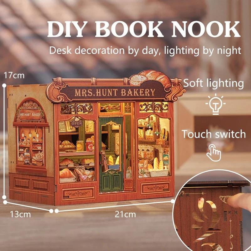 MINIATURE HOUSE - DIY - Boulangerie de Mrs. Hunt - 216pc Eclairage LED