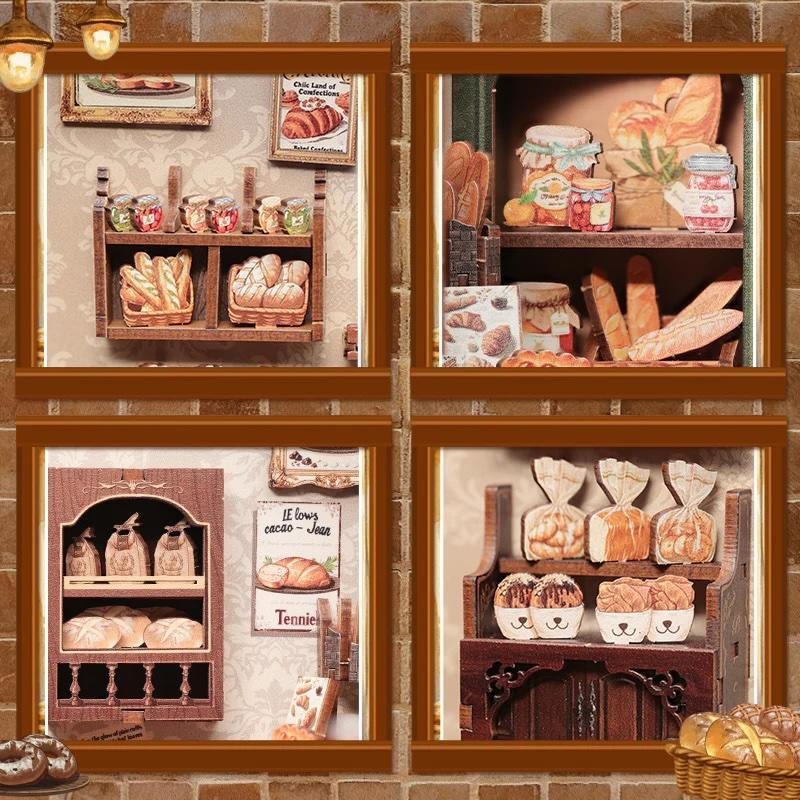 MINIATURE HOUSE - DIY - Boulangerie de Mrs. Hunt - 216pc Eclairage LED