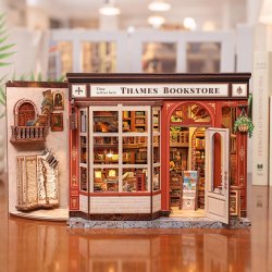 MINIATURE HOUSE - DIY- Librairie Thames - 343pc Eclairage LED