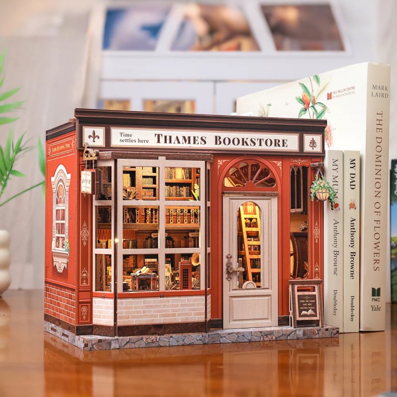 MINIATURE HOUSE - DIY- Librairie Thames - 343pc Eclairage LED