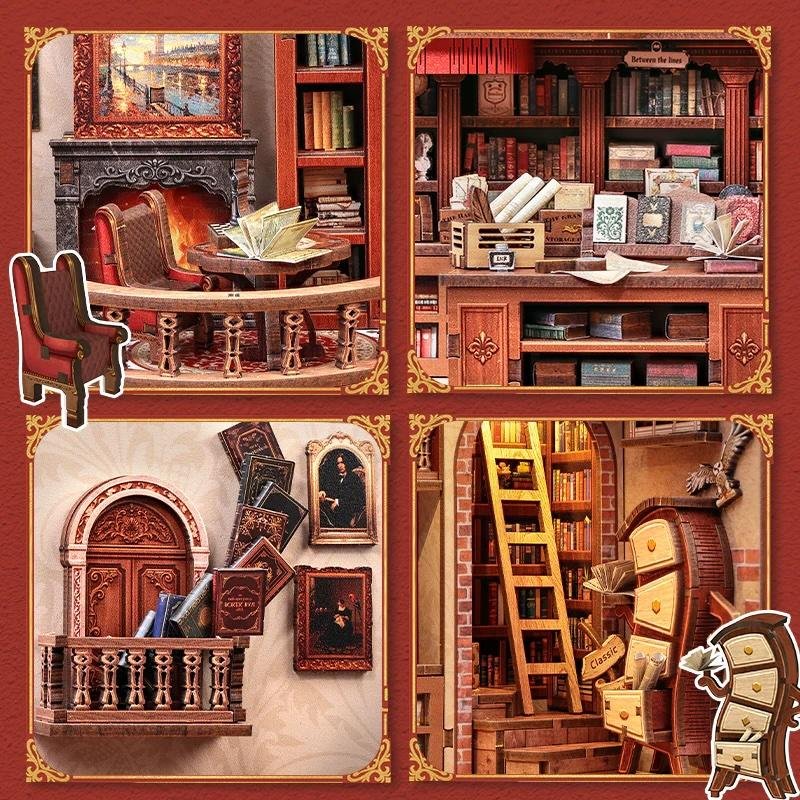 MINIATURE HOUSE - DIY- Librairie Thames - 343pc Eclairage LED