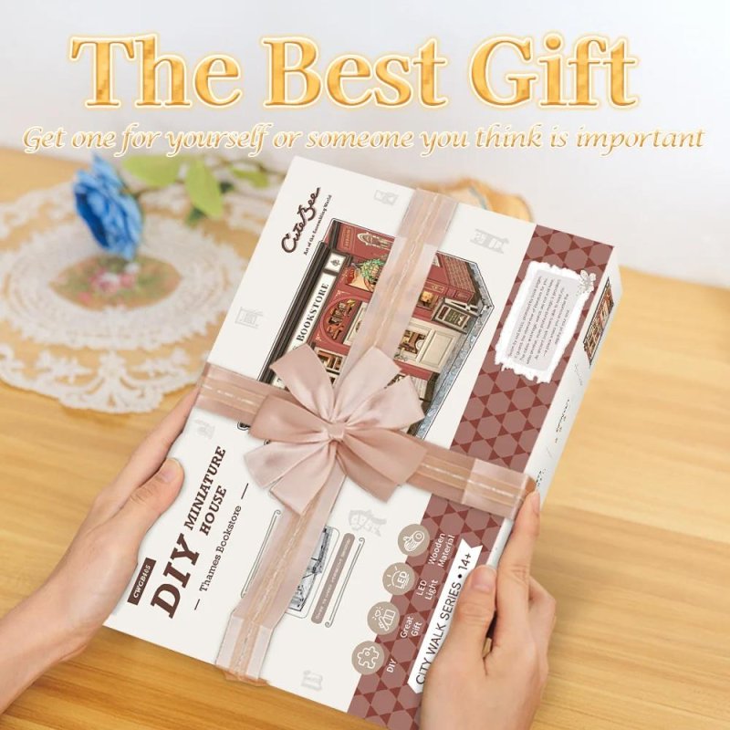 MINIATURE HOUSE - DIY- Librairie Thames - 343pc Eclairage LED