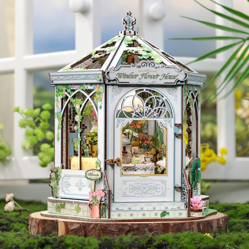 MINIATURE HOUSE - DIY- Maison des Fleurs Windsor - 235pc Eclairage LED