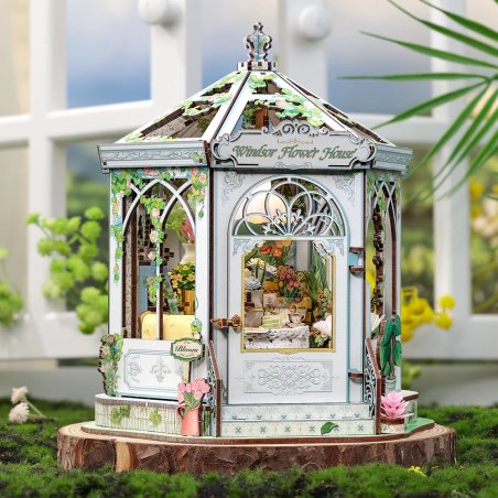 MINIATURE HOUSE - DIY- Maison des Fleurs Windsor - 235pc Eclairage LED