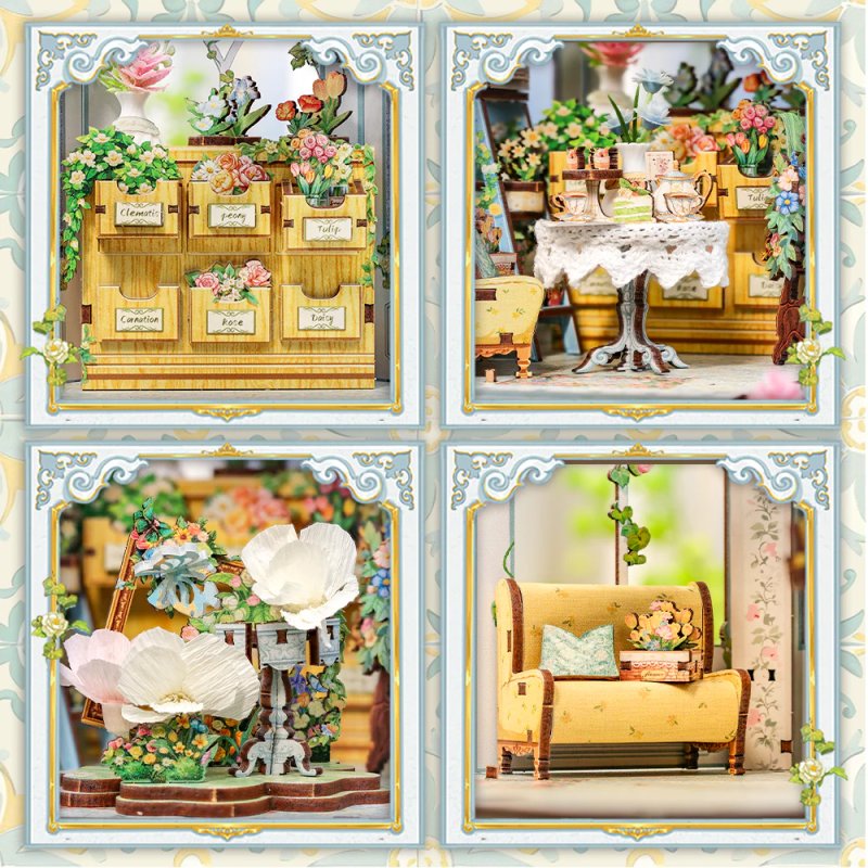 MINIATURE HOUSE - DIY- Maison des Fleurs Windsor - 235pc Eclairage LED