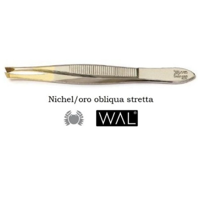 Wal Pliers Tweezers Nickel Gold 321 Oblique Narrow 1pc