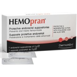 Dermoxen Hemopran Protective Suppositories for Hemorrhoids with Hyaluronic Acid and Aloe