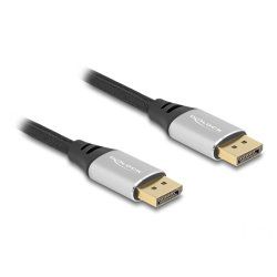 DeLOCK Câble DisplayPort 16K 60 Hz 1 m argenté métal