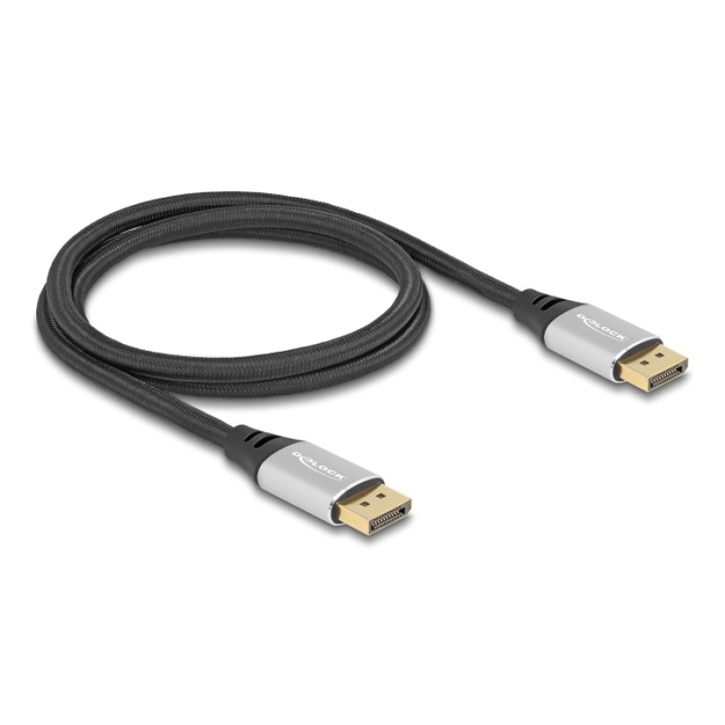 DeLOCK Câble DisplayPort 16K 60 Hz 1 m argenté métal