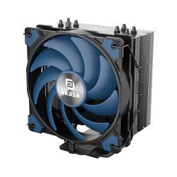 Akasa AK-CC4021HP01V1 computer cooling system Processor Air cooler 12 cm Aluminium, Black, Blue 1 pc(s)