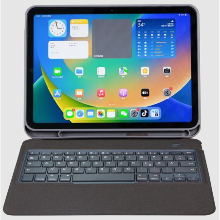 Deqster Slim Keyboard 2 für 13" Apple iPad Air(M2/M3), QWERTZ, DE-Layout, Grau