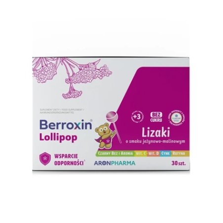Aronpharma Berroxin Lollipop Box Dietary Supplement In The Form Of Lollipops 30 Pieces